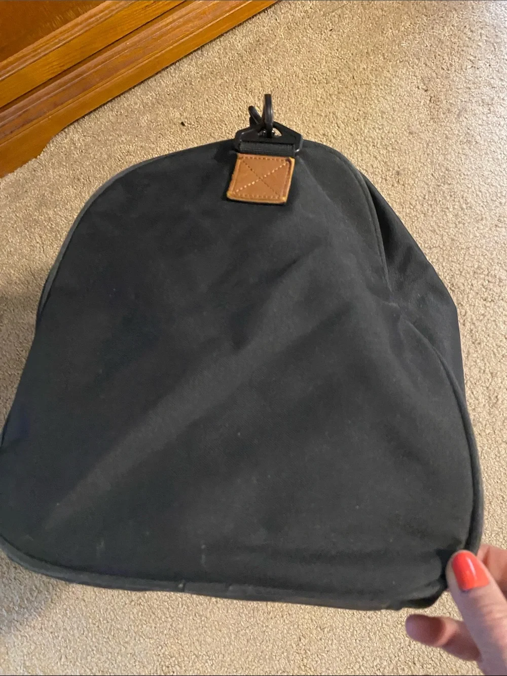 Herschel Supply Company Black Duffel with Brown Trim and Shoulder Strap